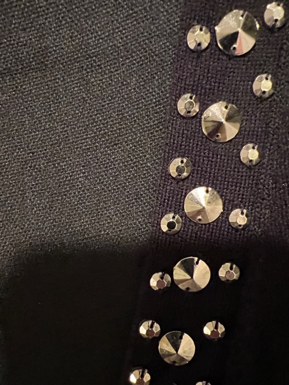 Peter Nygard Black Open-Front Cardigan with Silver Stud Detail - Picture 2 of 8